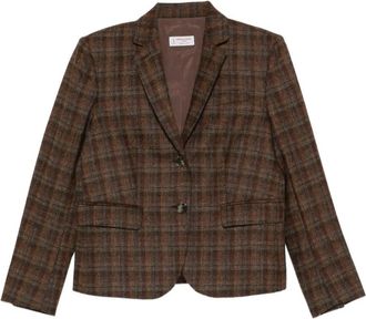 Alberto Biani Geruite blazer - Bruin