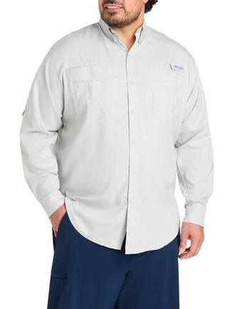 Columbia Big & Tall PFG Tamiami Sport Shirt in Cool Grey at Nordstrom, Size Xx-Large