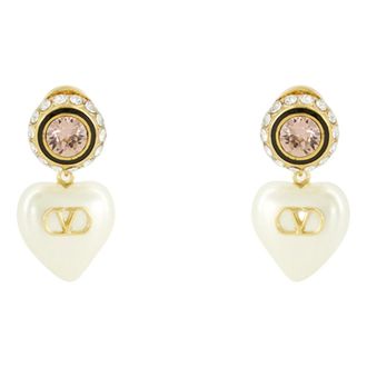 Valentino Garavani Vlogo Heart Earrings - Dames - Oorbellen - Geel - ONE Size - Accessoires