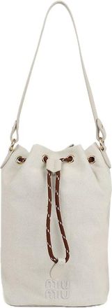 Miu Miu Gabardine Pouch Plaster White Chalk White 5NR038-2IA7-F0C42