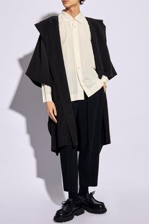 Homme Plissé Issey Miyake Pleated Shirt, Mens, Cream