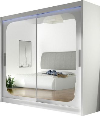 Mirjan24 Armario Closico 108, Blanco, 215x180x58cm, Puertas De Armario: Correderas, N&uacute;mero De Estantes: 0, Led