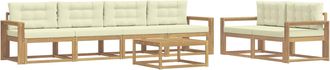 vidaXL Conjunto De Sof&aacute;s De Exterior 6 Uds. Blanco Y Crema Vidaxl