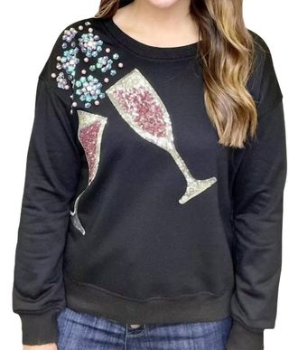 Why Dress Sequin Champagne Shirt In Black