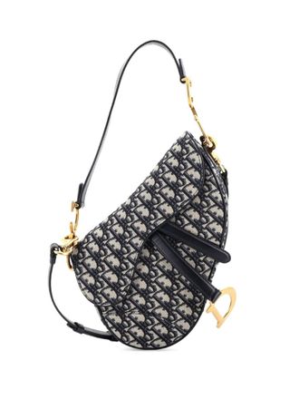 Dior Saddle Handbag with Strap Oblique Canvas Medium shoulder bag - Blu