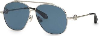 Roberto Cavalli Sunglasses Aviator Full Rim, Yellow Gold Frame And Grey Lens Src008V400P