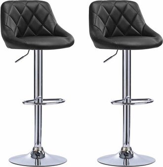 Woltu 2 pcs bar stools chairs Breakfast Dining stools chairs for Kitchen Adjustable Black