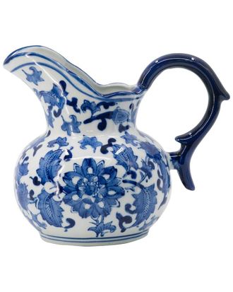 A&B Home 8In Chinoiserie Milk Jar With Handle