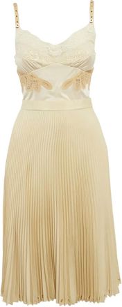 Burberry Geplooide jurk met kanten vlakken - Beige