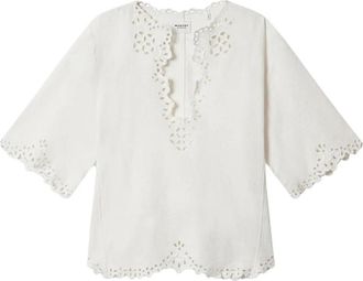 Isabel Marant Shana Top - Dames - Tunieken - Wit - M - Katoen - Overhemden
