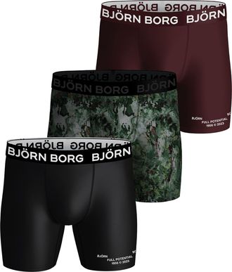 Björn Borg Björn Borg - 3-Pack Ademend Prestatieshort - Heren Sport Boxershorts - Camo Mix