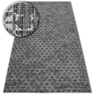 RugsX Rugsx - Alfombra De Cuerda Sisal Loft 21145 Boho Marfil/plateado/gris Grey 140x200 Cm