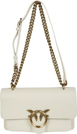 Pinko Zachte Mini Pelle Liefde Een - Dames - Schoudertassen - Wit - ONE Size - Tassen
