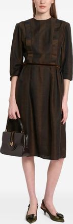 Vintage Abito aderente anni 50 - Marrone