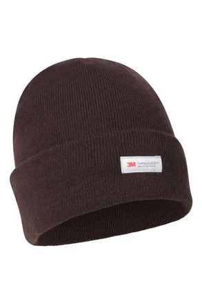 Mountain Warehouse Thinsulate Knitted Beanie - One Size Fits Most, Knitted Effect - Travelling, Holiday & Outdoors Dark Brown M - L
