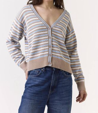 Brodie Pamilla Stripe Cardigan In Light Brown