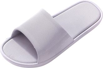 Generic Womens Open Toe Platform Slippers Non Slip Sole Summer Home and Bathroom Comfortable Shoes for Ladies (Grey, 8)