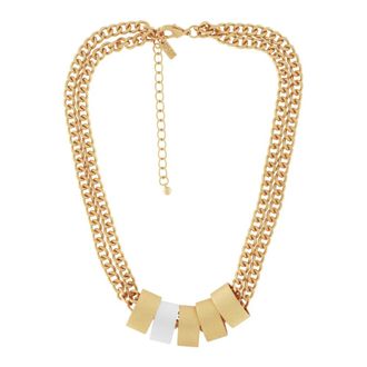 Dansk Copenhagen Anastazia Korte 2-Tone Multi Link Ketting - Dames - Accessoires - Geel - Maat: ONE Size