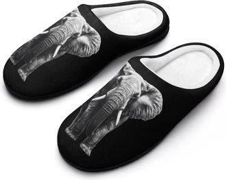 Generic Adult Elephant Fashion Cotton Slippers for Women Memory Foam House Slippers Non-Slip House Bedroom Shoes