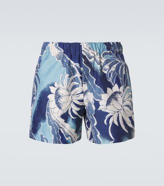 J.W.Anderson Floral cotton swim trunks