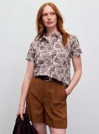 Contemporaine Womens Patterned stretch jersey Polo Shirt shirt