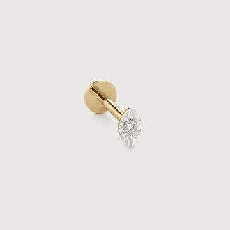 Monica Vinader Gold Diamond Marquise Single Labret Piercing Earring Diamond