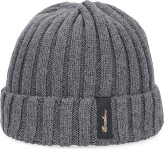 Borsalino Dark Grey Knitted Beanie Cap