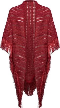 Simona Corsellini Scialle con frange - Rosso