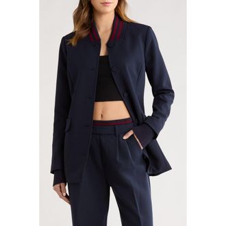 Favorite Daughter The Varsity Blazer in Navy/Vino at Nordstrom, Size Large
