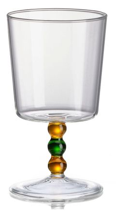 IVV necklace set 2 low chalice borosilicate glass transparent/bicolor stem green amber