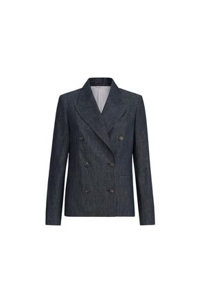 Brunello Cucinelli Denim-effect twill blazer in Dark Denim at Nordstrom, Size 44 It