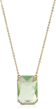 Swarovski Millenia Green Gold-Tone Plated Octagon Cut Pendant Necklace