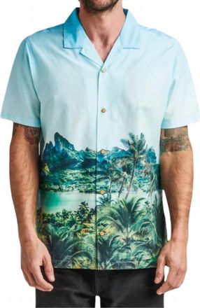 Roark Gonzo Camp Collar Shirt In Otemanu Light Blue