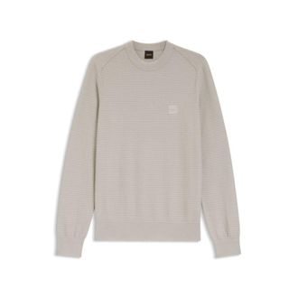 BOSS Cotton-cashmere sweater with logo patch