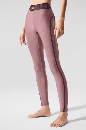 Alo | Airlift High-Waist 7/8 Line Up Legging in Smoky Quartz Brown, Size: XS