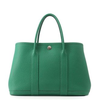Herm&egrave;s Garden Vert Negonda Leather Handbag Tote Bag (Pre-Owned)