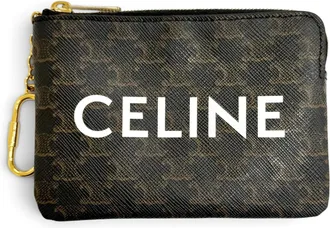 Celine Brown Canvas Coin Purse/Coin Case (Pre-Owned)