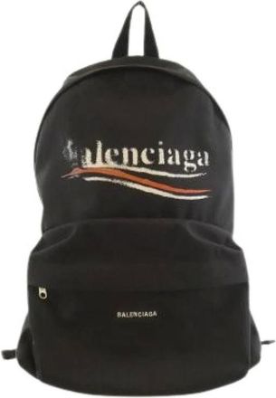Balenciaga Pre-owned Backpacks, male, Black, Size: ONE SIZE Pre-owned Nylon Backpack