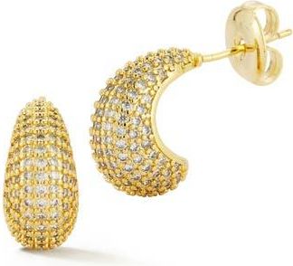 Glaze Jewelry Pav&eacute; Cubic Zirconia Huggie Hoop Earrings in Gold at Nordstrom Rack