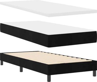 vidaXL Cama Con Somier Y Colch&oacute;n Gris Oscuro 80x200 Cm Terciopelo Vidaxl