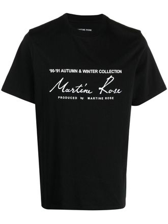 Martine Rose logo print T-shirt - men - Cotton - M - Black