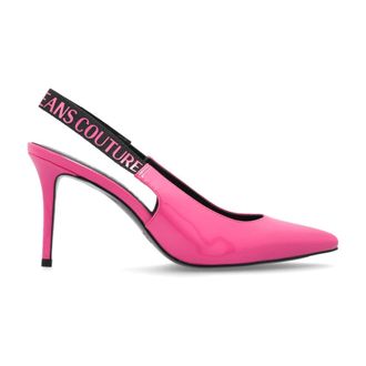 Versace Jeans Couture Pumps, female, Pink, Size: 11 US Logo Scarlett Patent Slingback Pumps