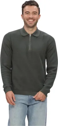 Dstrezzed Dstrezzed, Tops, Heren, Groen, XL, Dstrezzed Heren Trui Ds_kostas Zip Polo Donkergroen - Maat S