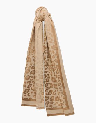 James Lakeland Womens Leopard Beige Scarf