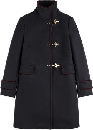 Fay Short Gold-Tone Toggle Piping Structured Coat