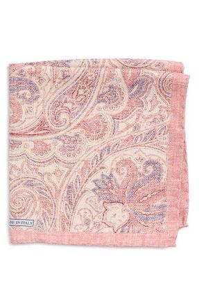 Nordstrom Paisley Silk Pocket Square in Pink at Nordstrom