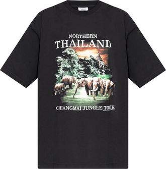 VETEMENTS T-shirt met print - Heren - T-shirts - Zwart - XS - Katoen - Tops