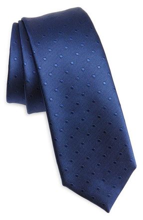 Tom Ford Polka Dot Jacquard Mulberry Silk Tie in Dark Blue at Nordstrom