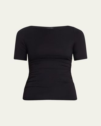 Rag & Bone Luca Shirred Short-Sleeve Top