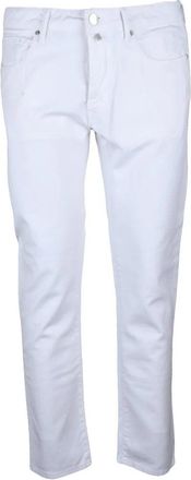 Incotex White Cotton Linen Jeans
